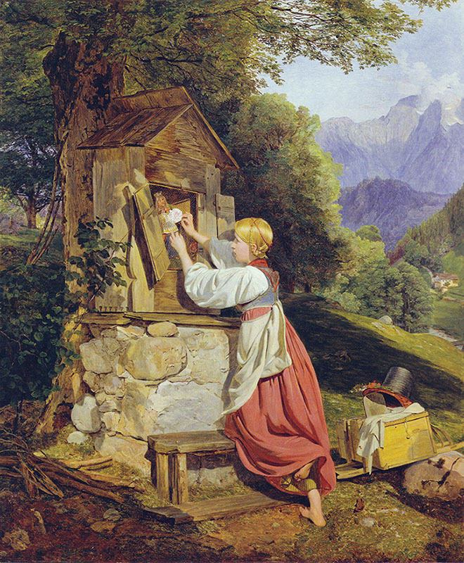 Girl Adorns the Virgin Mary with a Rose